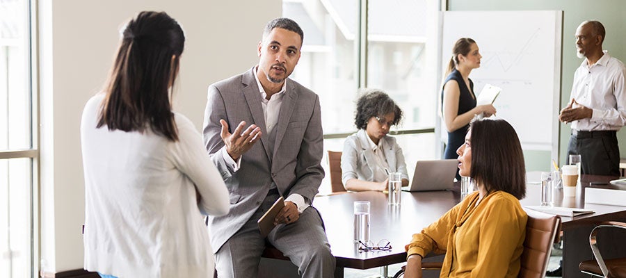 Business People in conversation