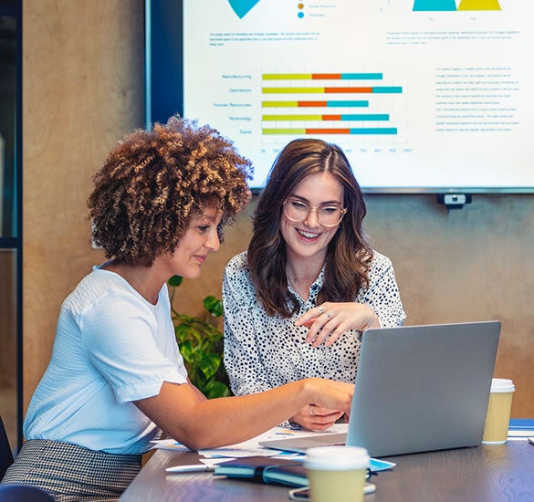 women attending webinar
