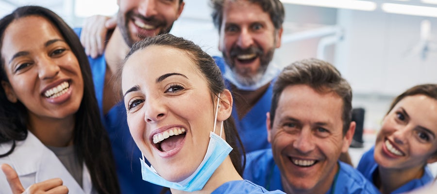Smiling colleagues