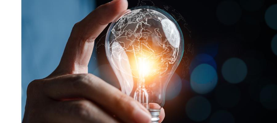 Light bulb in hand